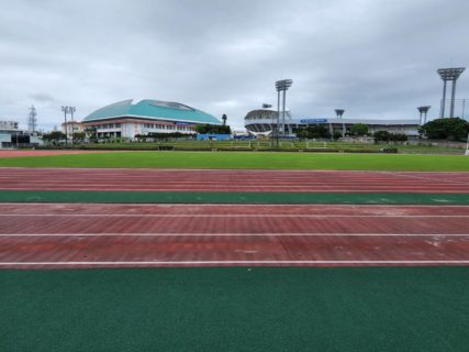 沖縄市・陸上競技場の既存施工写真