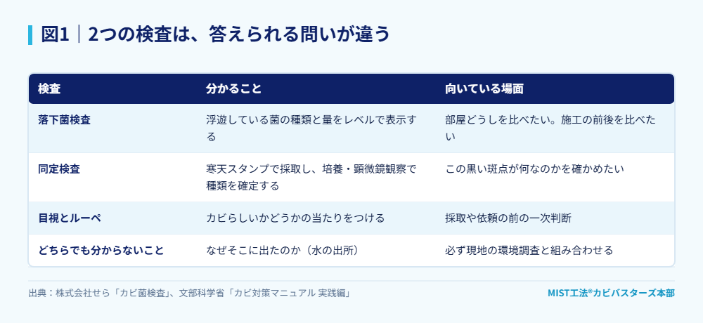 図1｜2つの検査は、答えられる問いが違う。